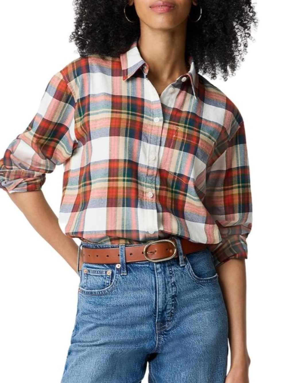 J. Crew Multi-Color Plaid Button-Down Shirt
